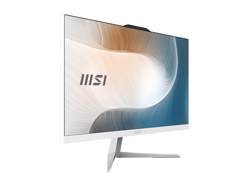 MSI Modern AM242 1M 1220EU - Alt-i-én Core 5 120U / op til 5 GHz - RAM 8 GB - SSD 512 GB - NVMe - Intel Graphics - Gigabit Ethernet, IEEE 802.11ax (Wi-Fi 6E), Bluetooth 5.3 - Win 11 Pro - skærm: LED 23.8 1920 x 1080 (Full HD) - hvid