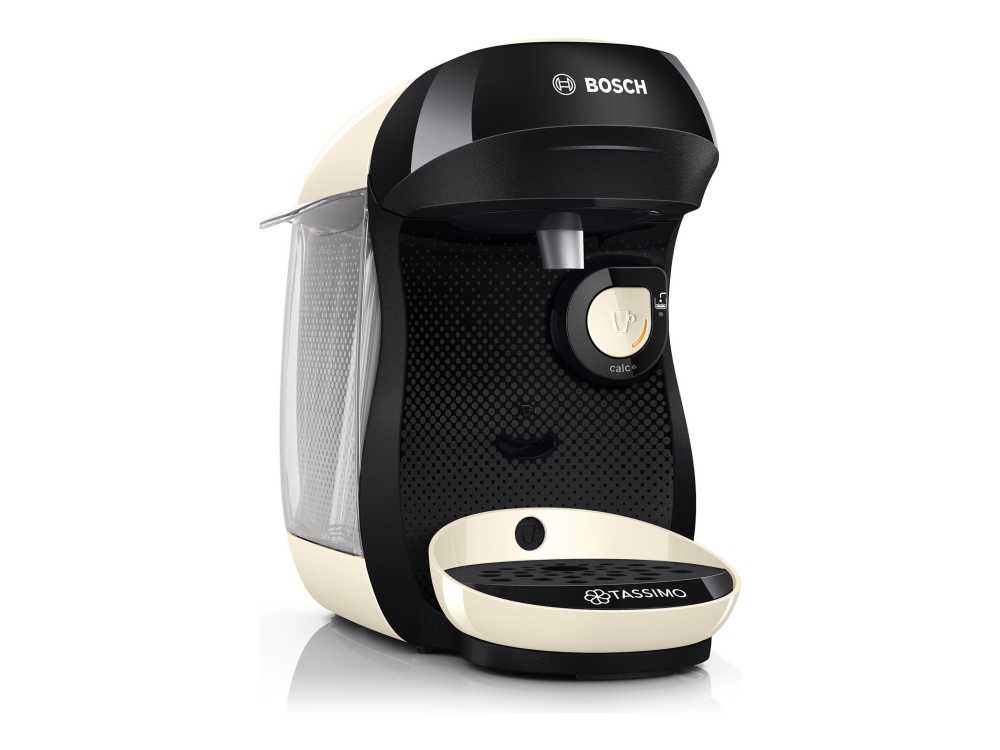 Bosch Tassimo Happy TAS107E, Kuddmatad kaffebryggare, 0,7 l, Kaffekapslar, 1400 W, Beige, Svart