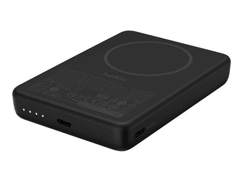 Belkin Boostcharge - Powerbank - Slim, Magnetic, With Qi2 - 10000 Mah - 30 Watt - Fast Charge - 2 Output-Stikforbindelser (Usb-C) - På Kabel: Usb-C -