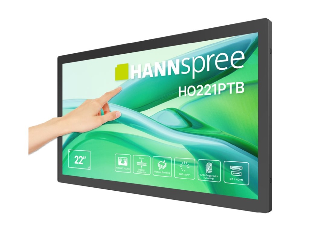 Hannspree Ho221ptb - Ho Series - Led-Skærm - 21.45" - Åben Ramme - Touchscreen - 1920 X 1080 Full Hd (1080P) @ 60 Hz - 600 Cd/M² - 1000:1 - 5 Ms - Hd
