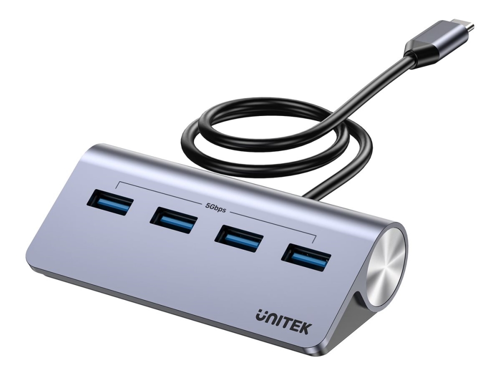 Usb Hub Unitek Ergonomisk Usb-C | 4X Usb-A | 5Gbps Hub