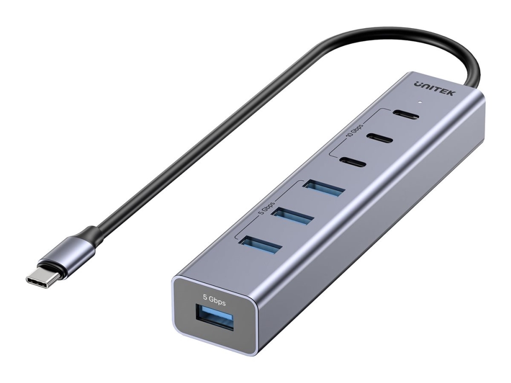 Unitek Aktiver Usb-Hub Usb-C 3X Usb-C 10Gbps + 4X Usb-A 5Gbps Mit Netzteil