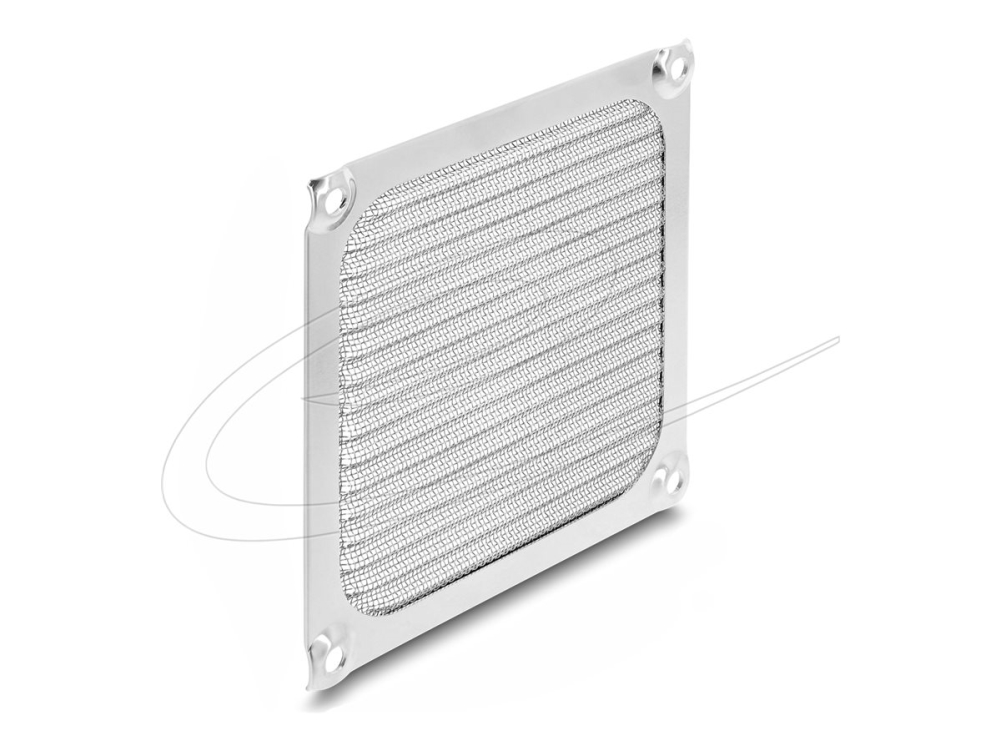 Delock - Blæsergitter Med Filter - 92 X 92 Mm, Aluminum, Stainless Steel Filter Mesh - Sølv