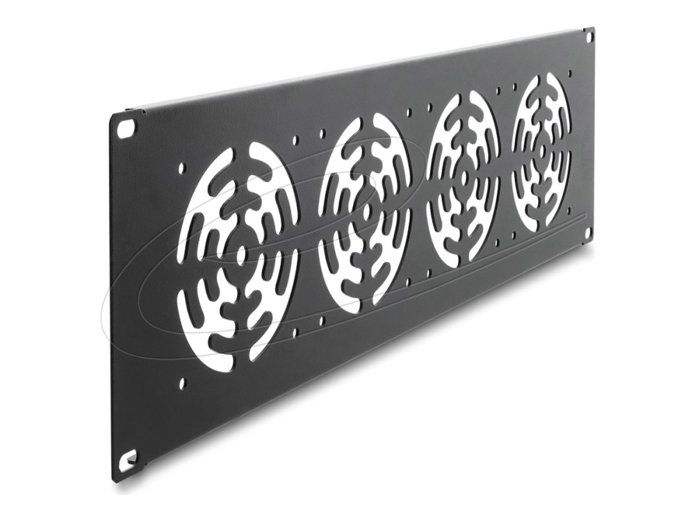 Delock 67417, Abdeckplatte, Eingebauter Ventilator, Metall, Dunkles Grau, 1 Stück(E)