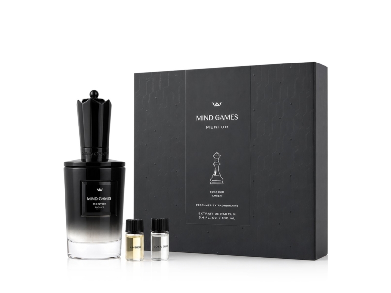 Mind Games Mentor Extrait De Parfum 100 Ml + Boya Oud 3 Ml + Amber 3 Ml + Teststreifen (Unisex)