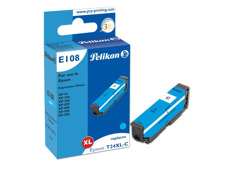 Pelikan E108, Kompatibel, Blå, Epson, Expression Photo Xp-55, Expression Photo Xp-750, Expression Photo Xp-760, Expression Photo Xp-850,..., 1 Stk, H
