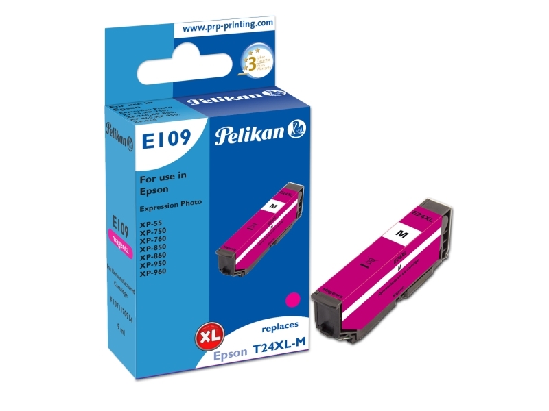 Pelikan E109, Kompatibel, Magenta, Epson, Expression Photo Xp-55, Expression Photo Xp-750, Expression Photo Xp-760, Expression Photo Xp-850,..., 1 St