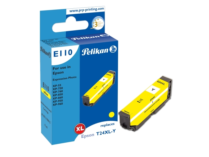 Pelikan E110, Compatible, Gul, Epson, Expression Photo Xp-55, Expression Photo Xp-750, Expression Photo Xp-760, Expression Photo Xp-850,..., 1 Stk, H