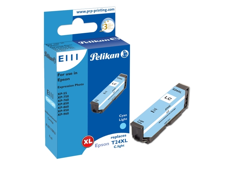 Pelikan E111, Compatible, Lys Cyan, Epson, Expression Photo Xp-55, Expression Photo Xp-750, Expression Photo Xp-760, Expression Photo Xp-850,..., 1 S