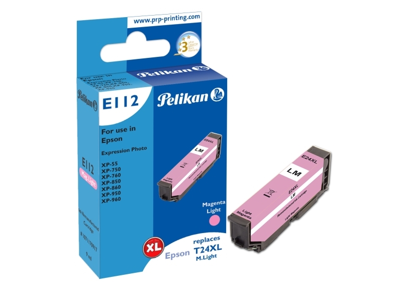Pelikan E112, Kompatibel, Lys Magenta, Epson, Expression Photo Xp-55, Expression Photo Xp-750, Expression Photo Xp-760, Expression Photo Xp-850,...,