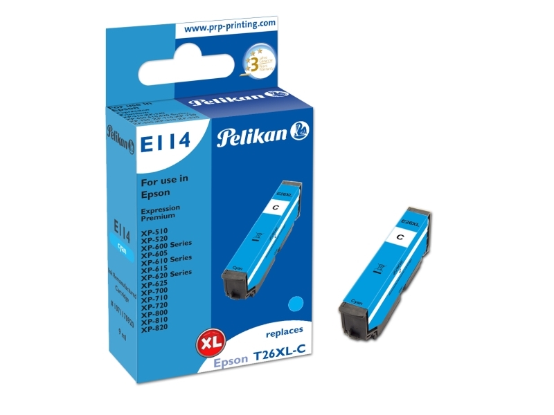 Pelikan E114, Kompatibel, Blå, Epson, Expression Premium Xp-510, Expression Series Xp-520, Expression Series Xp-600 Series, Expression..., 1 Stk, Høj
