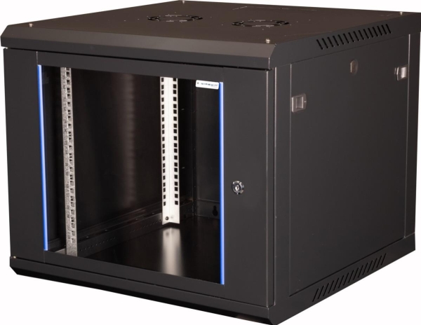 Wirewin Wcab Ps3 600×600×12U B, Wandmontiertes Gestell, 12U, 100 Kg, Rack-Schienen, 19,2 Kg, Schwarz