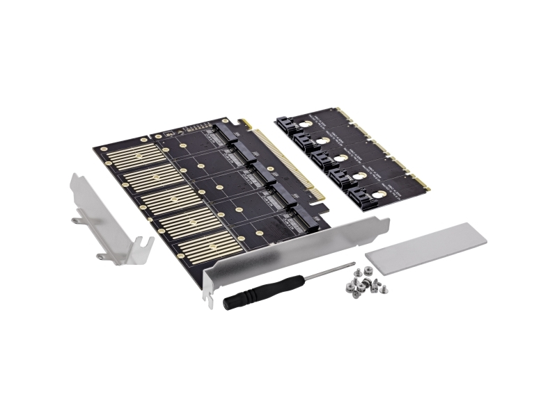 Inline 76619G, Pcie, M.2, Sata, Hanstik, Pcie 3.1, Jmb585, 6 Gbit/Sek.