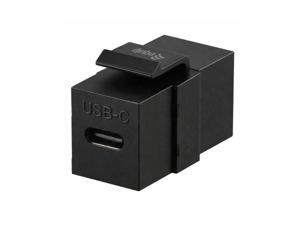 Equip Usb 3.2 Gen2 Usb-C Keystone-Koppler, Schwarz, 20 Gbit/S, Pd 100 W, 4K/60 Hz, Flach, Schwarz, Usb C, Usb C, Buchse, Buchse