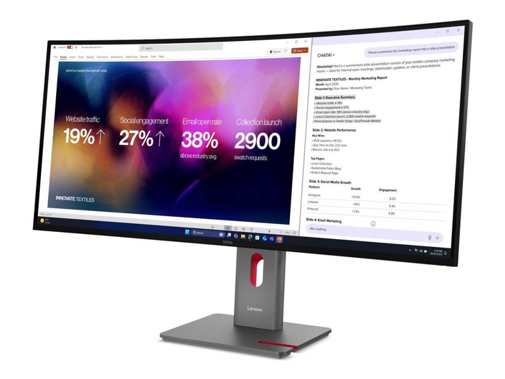 Lenovo Thinkvision P40wd-40 Monitor, 100,8 Cm (39.7"), 5120 X 2160 Pixel, Lcd, 6 Ms, Schwarz