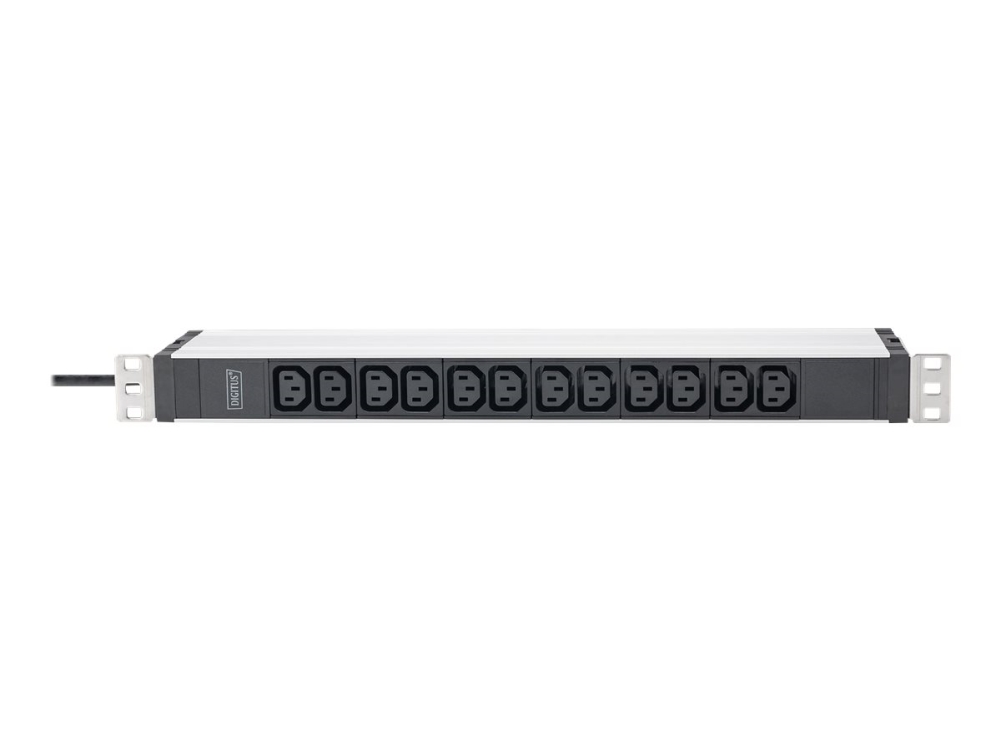 DIGITUS - Strømfordelingsenhed (rackversion) - AC 230 V - 3600 VA - 1-faset - input: power CEE 7/7 - output-stikforbindelser: 12 (IEC 60320 C13 10 A) - 1U - 19 - 2 m ledning