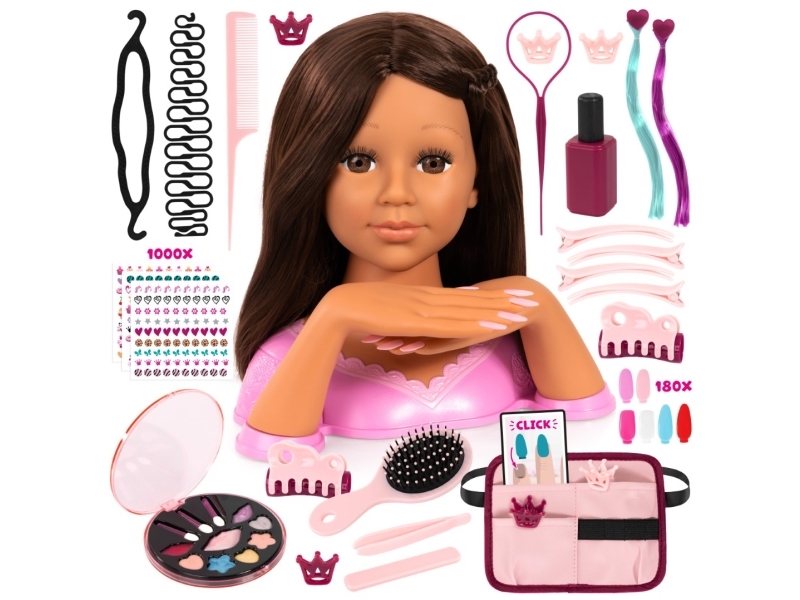 Charlene Magic Nails Make-Up Kopf Und Nägel - Brünette, 27 Cm