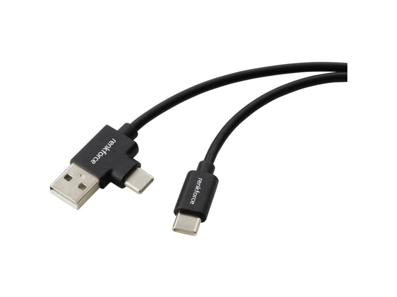 Renkforce Usb-Kabel Usb 2.0 Usb-C Stik, Usb-A-Hanstik 1.00 M Sort Rf-7116120