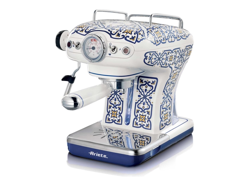 Ariete 1389/1C, Espressomaschine, 0,9 L, Gemahlener Kaffee, Kaffeepad, 850 W, Weiß, Hellblau