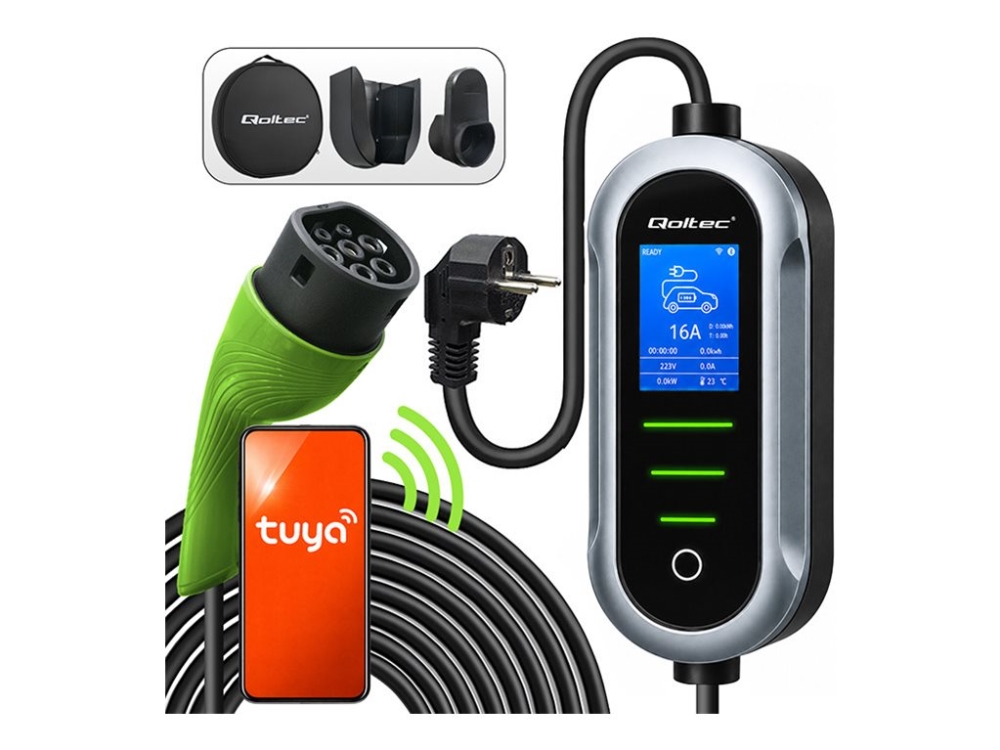 Qoltec - Ev-Opladningsstation - 3.5 Watt - 16 A (Iec 62196 Type 2) - Grå