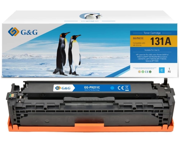 G&G Kompatibel Mit Hp 125A / 128A / 131A / Cb541a / Ce321a / Cf211a / Canon 716C/ 731C Cyan - Marke:, 1400 Seiten, Cyan, 1 Stück(E)