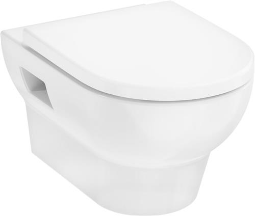 HG GladeLake S Væghængt toilet - AquaChannel Flush med toiletsæde med låg,SC og QR, Hvid