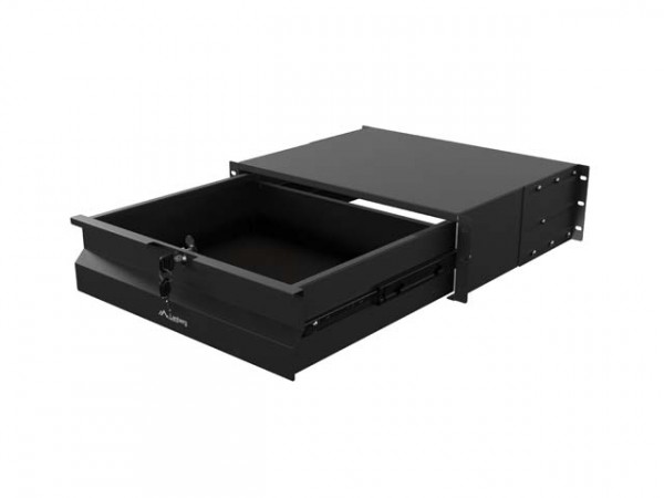 Lanberg Skuffe Til 19" Skabe 3U 360 Mm Sort Lanberg (3U/483X360 Mm, Bæreevne Op Til 90 Kg, 4-Punkts Montering)