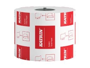 Toilettenpapier Katrin System 2-Lagig Ø135 Mm L92 M X B99 Mm Perforiert Neufaser Weiß, 36 Rollen/Karton
