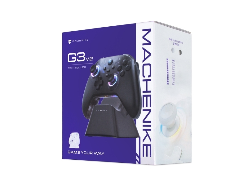Machenike G3 V2 Trådløs Gamecontroller Med Ladestation - Hvid