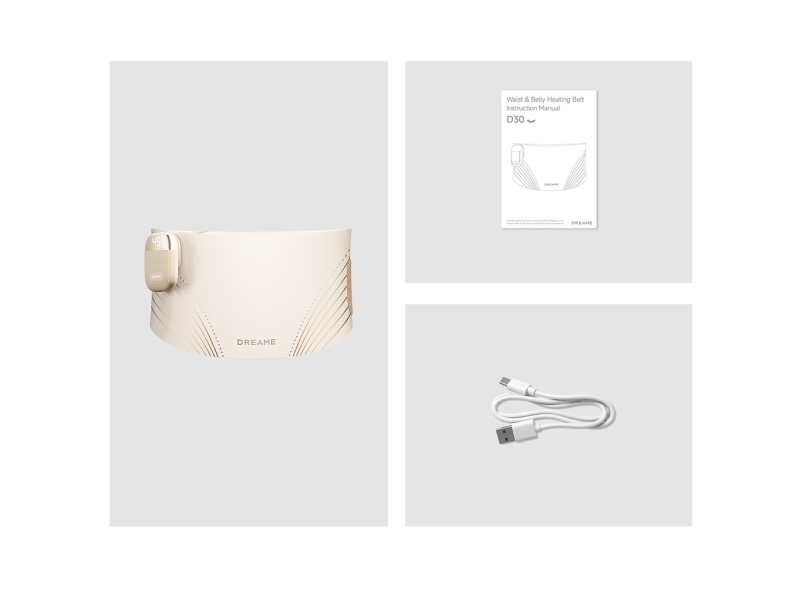 Dreame ryg-/mave-massager med varmefunktion - guld