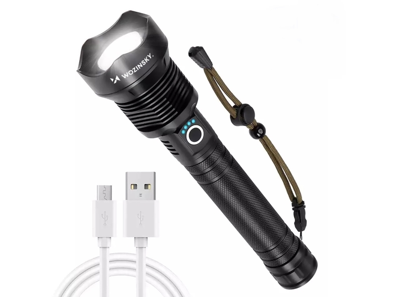 Wozinsky Wlt-20W Taktisk Lommelygte 20 W 2000 Lm Cree Led Ip65 Justerbar Stråle - Sort