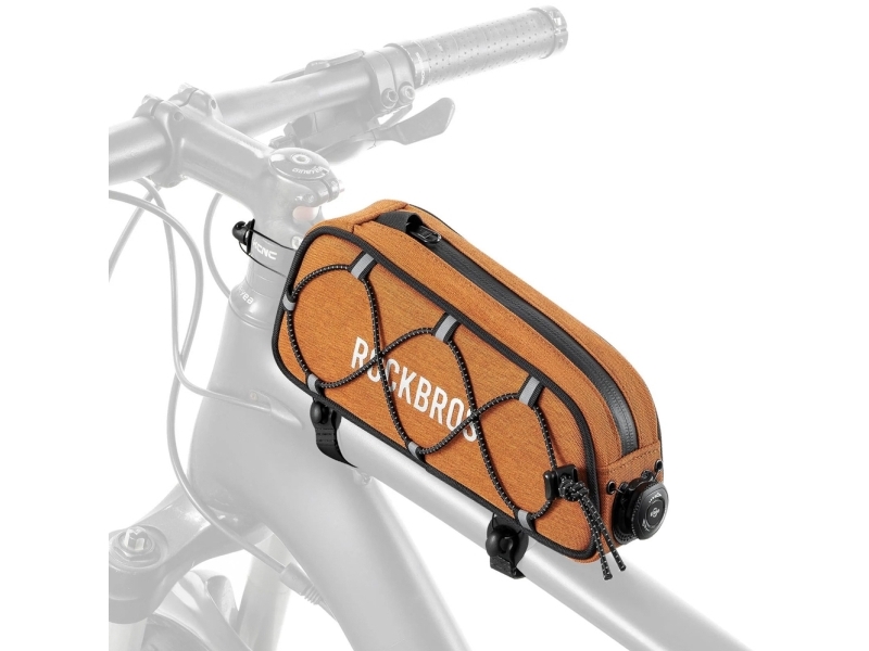 Rockbros Cykeltaske Tl004 Road To Sky 0,7 L Til Stel Vandtæt - Orange
