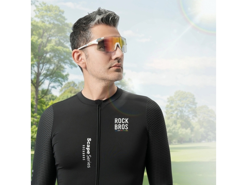 RockBros cykelbriller Rockbros SP338 ROAD TO SKY med udskiftelige linser – creme