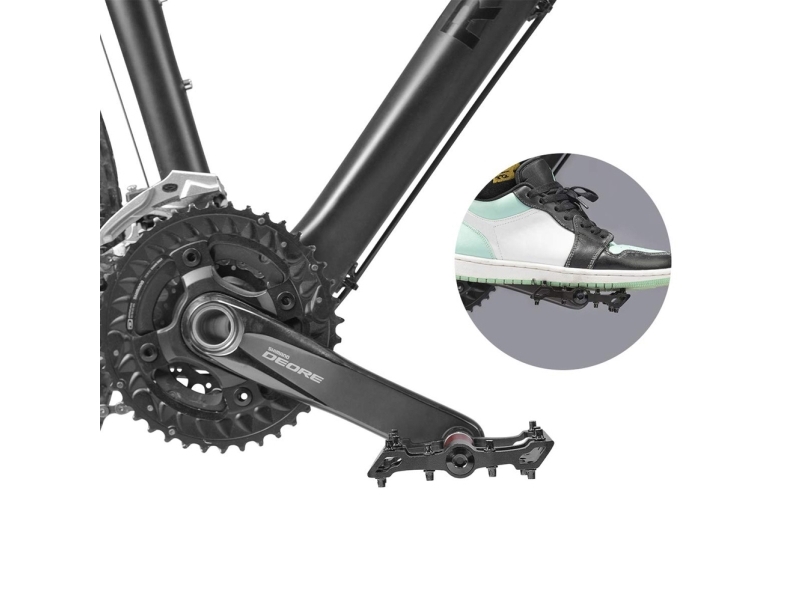 Rockbros Cykelpedaler Rockbros 2020-12Bbk Platform I Aluminium - Sort