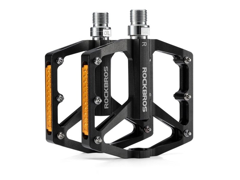 Rockbros Pedaler Rockbros K371 I Aluminium Med Reflekser Og Forseglede Lejer - Sort