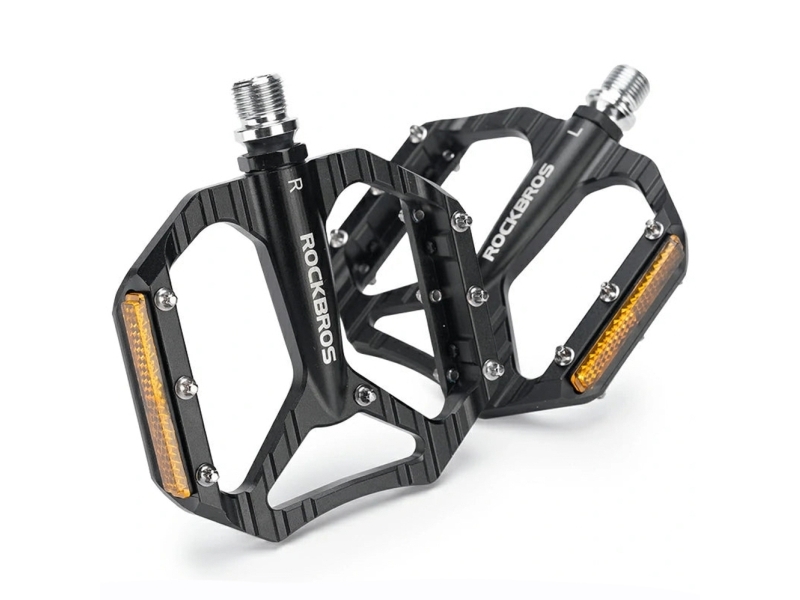 Rockbros Cykelpedaler Rockbros C700 Platform Med Reflekser I Aluminium - Sort