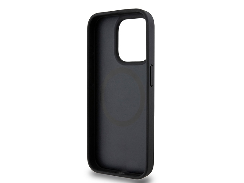 Dkny Leder Monogramm Metall-Logo Magsafe Case Für Iphone 15 Pro - Schwarz