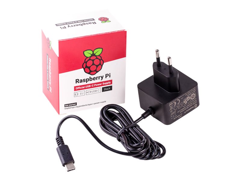 Raspberry Pi - Strømforsyningsadapter - AC 100-240 V - 15.3 Watt - Europa - sort - for Raspberry Pi 4 Model B