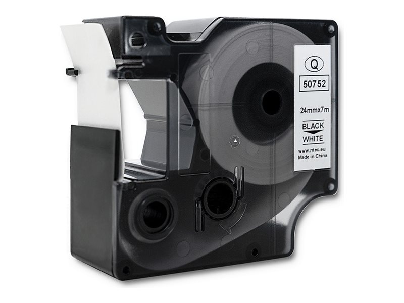 Qoltec Dymo D1 Band 53713, 53718, 24Mm X 7M, Weiß/Schwarz