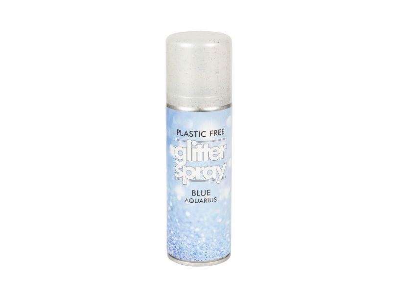 Blå glimmerhårspray