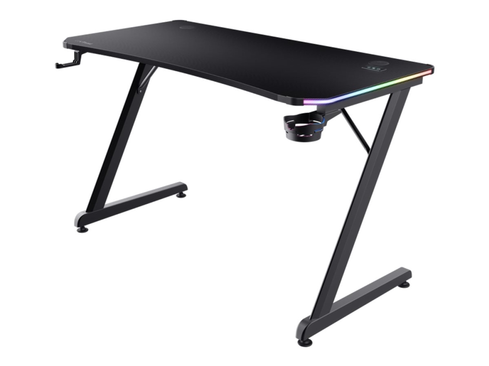 Trust Gxt 709 Luminus - Skrivebord - Rektangulær - Sort - Hvid Base - Sort