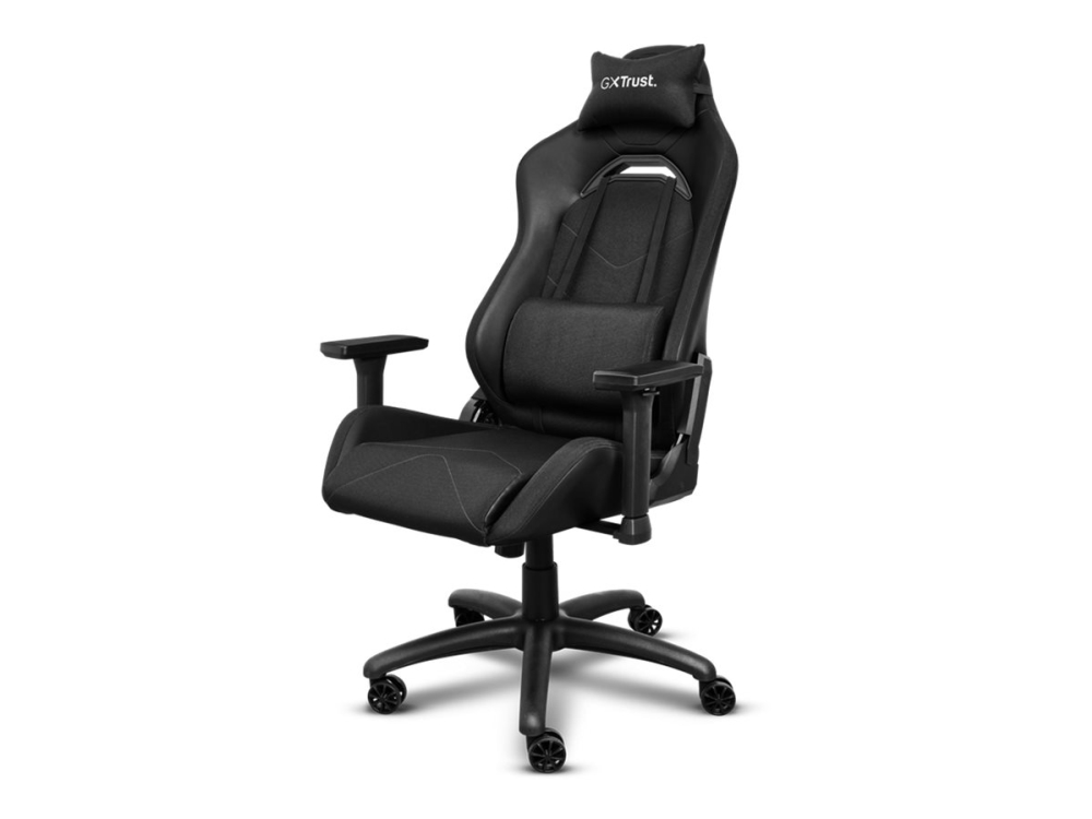 Trust Gxt 714 Ruya - Spillestol - Armstøtter - T-Formet - Vippe - Drejeled - High-Density Skum, Pu-Behandlet Læder, Plastik - Sort
