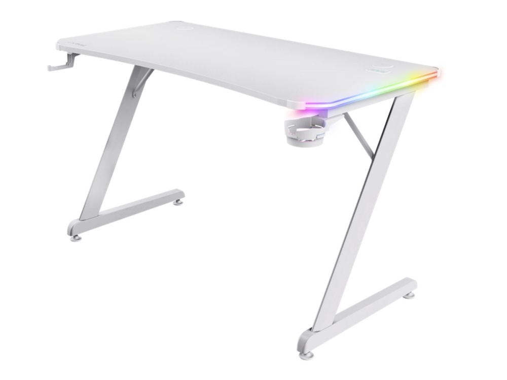 Trust Gxt 709W Luminus - Skrivebord - Rektangulær - Hvid - Hvid Base - Hvid