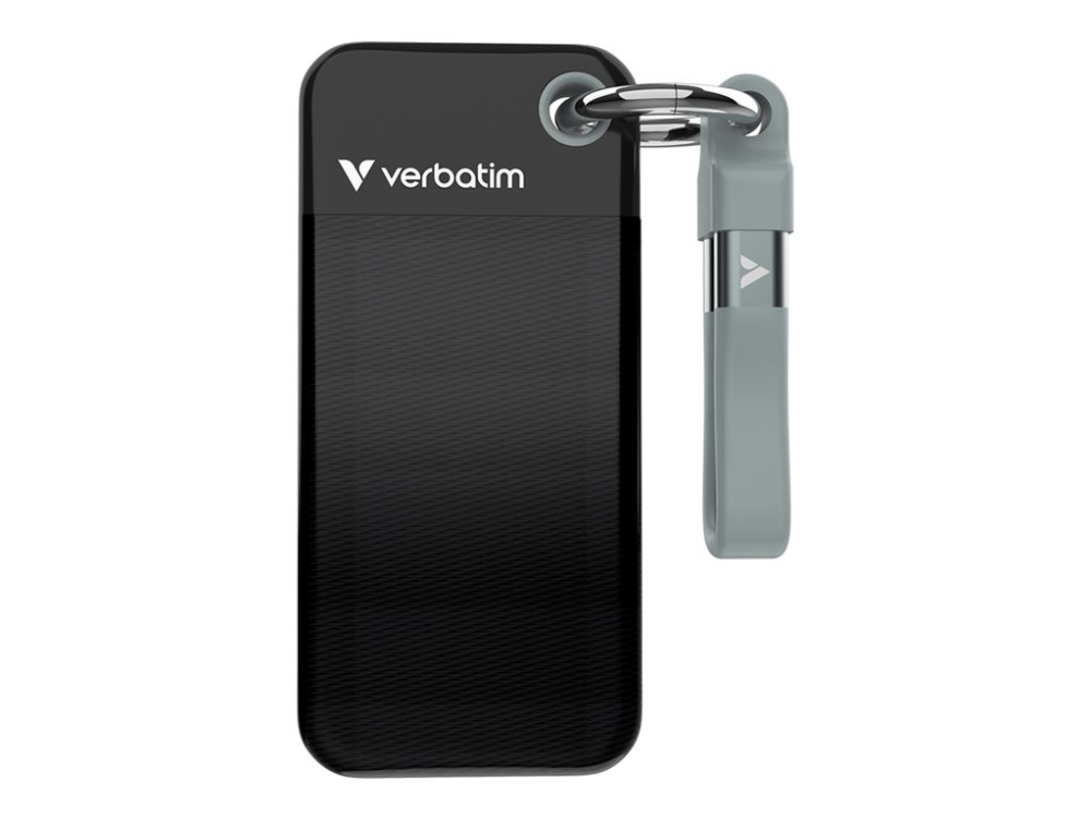 Verbatim - Ssd - 512 Gb - Nøglering Med Kabeltilslutning - Ekstern (Bærbar) - M.2 - Usb 3.2 Gen 2 (Usb-C Stikforbindelse) - Sort/Grå