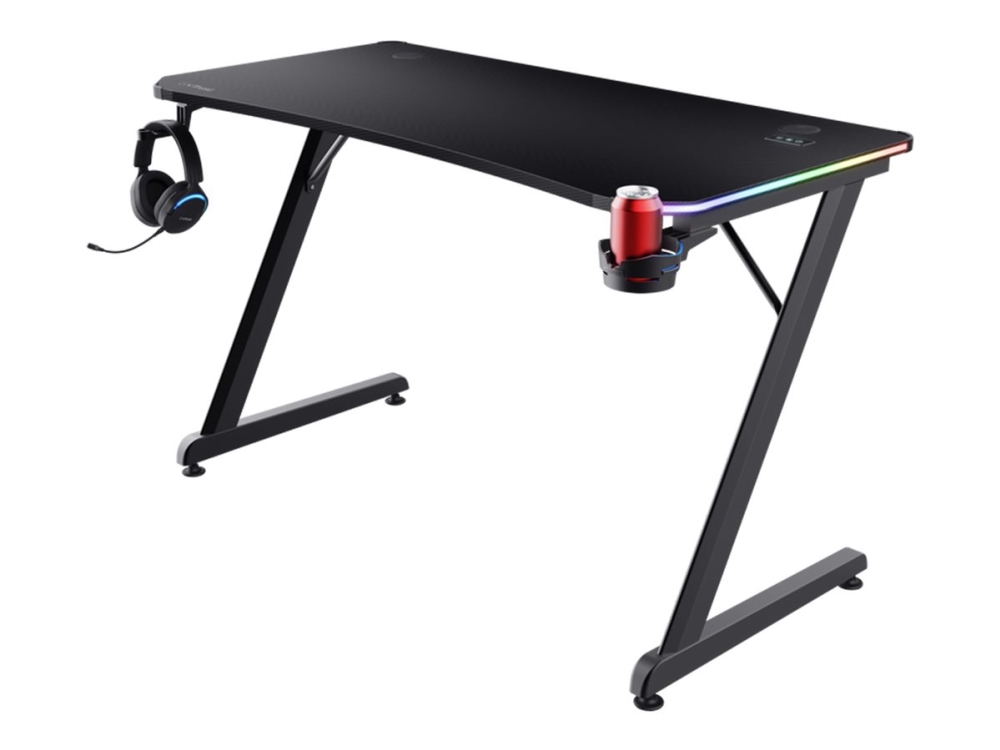 Trust Gxt 709 Luminus - Skrivebord - Rektangulær - Sort - Hvid Base - Sort