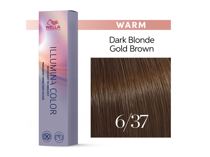 Wella Illumina Color 6/37 Dark Blonde Sand Gold 60Ml Permanent Hair Color