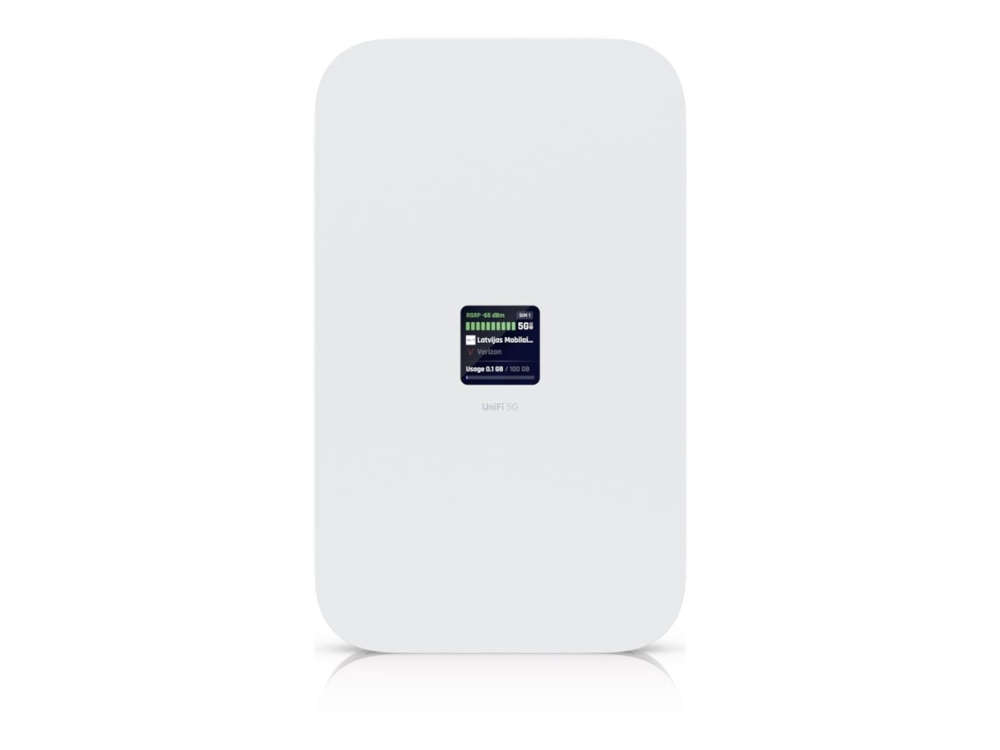 Ubiquiti UniFi 5G Max, Cellulær netværksmodem, Hvid, Polykarbonat (PC), Aluminium, Bord-/Væg-/Vinduesmontering, 3,3 cm (1.3), 2.5 Gigabit Ethernet