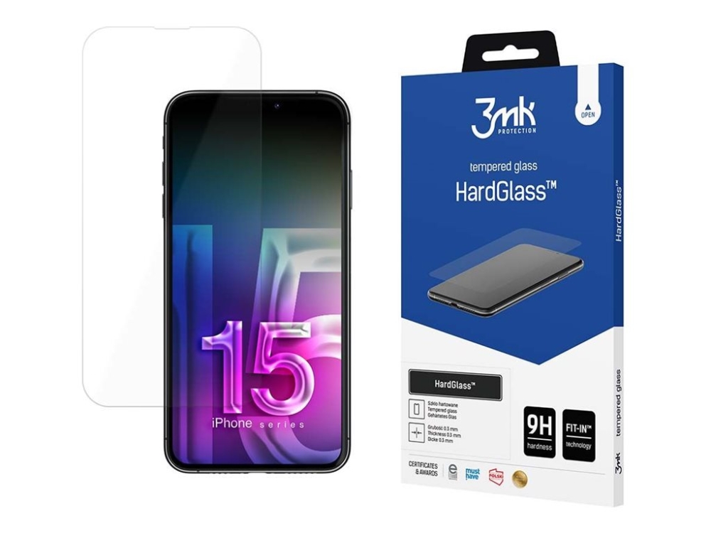 3Mk Hardglass - Skærmbeskytter For Mobiltelefon - 2.5D - Glas - For Apple Iphone 15 Pro Max
