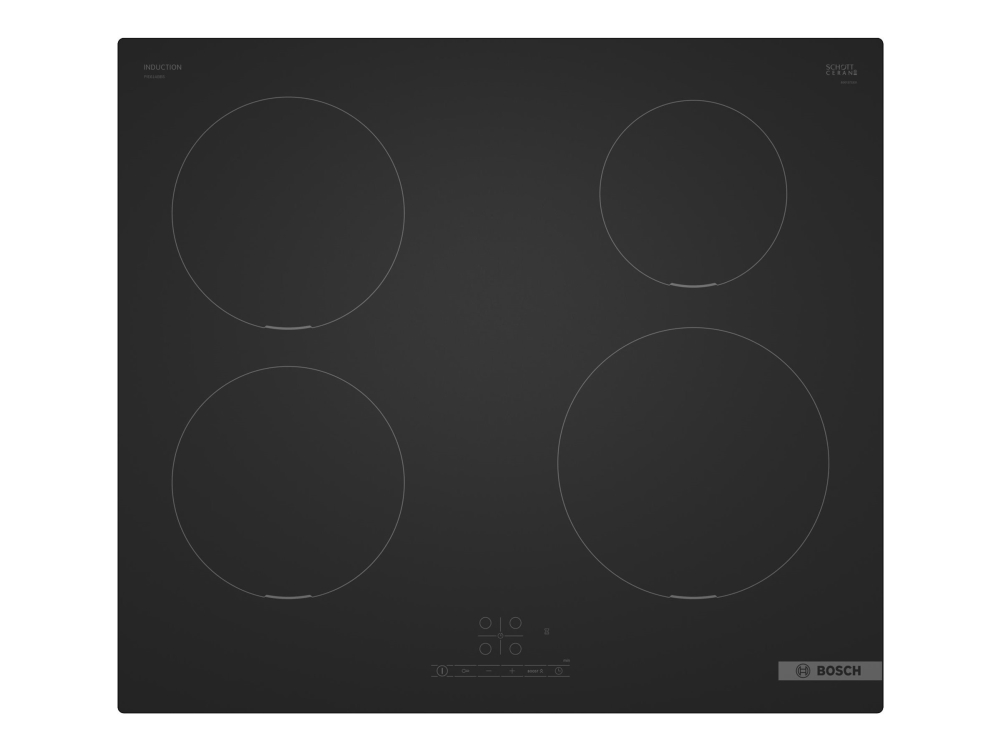 Bosch PIE61ABB5E, musta, upotettava, 60 cm, vyöhykkeellinen induktioliesi, keraaminen, 4 vyöhykettä