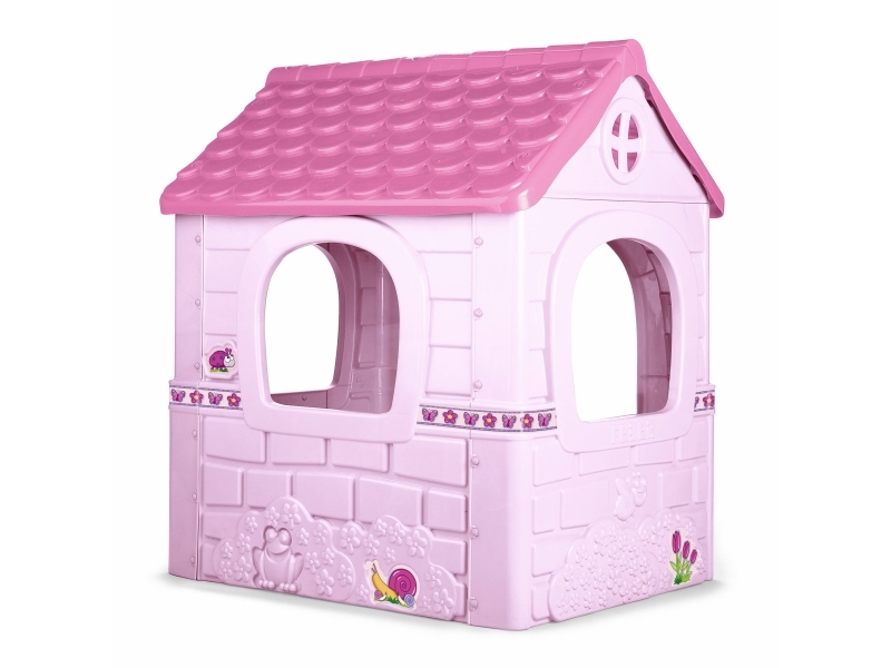 Feber - Pink Fantasy House - Udendørs Legehus I Plastik Til Børn